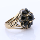 High Quality Fashion Party Ring For Women Black Green Turquoise Flower Type Vintage Ring