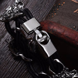 High Quality Men Bracelet Stainless Steel & Wolf PU Cuff Leather Bracelets Bangles Men Jewelry Accessories For Best Friends
