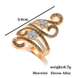 High Quality Vintage Carving Ring Christmas gift Zircon Full Size Crystal Rings For Women Fashion Jewelry