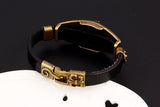 High Quality Vintage Classic Animal Owl Black Leather Charm Bracelet Acrylic eyes Alloy Easy Hook Men Bracelets Accessories