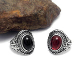 High Quality Vntage 316L Stainless Steel Ring Cool Inlay Ruby Rings For Men Fashion Jewelry Black Red Stone Mens Ring