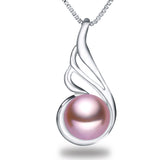 High quality black pearl jewelry Hot selling 18k white gold plated pendant necklace 45cm chain