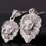 Hip Hop Big Lion Head Pendant & Chain For Men Jewelry Wholesale Platinum/Yellow Gold Plated Vintage Kpop Statement Necklace 