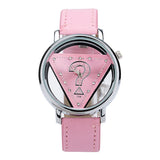 Hollow Dial Luxury Watch Big Brand Women Casual Wristwatch Leather Strap Lady Quartz-Watch Girl Dress Watch 