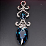 Hollow Crystal Water Drop 18K Silver Plated Austrian Crystal Drop Earrings For Women Fashion Jewelry