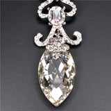 Hollow Crystal Water Drop 18K Silver Plated Austrian Crystal Drop Earrings For Women Fashion Jewelry