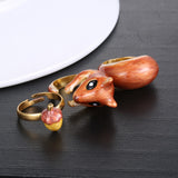 Hot DIY Handmade Gold Plated Fox Animal Rings For Women Fashion Rings Punk Style Rings Sets Open Cuff Rings 3pcs/Set Top Quality