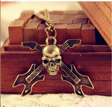 Hot-Europe And America Retro Skull Guitar Instrument Long Necklace Sweater Chain