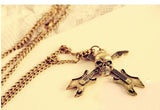 Hot-Europe And America Retro Skull Guitar Instrument Long Necklace Sweater Chain