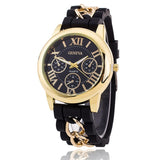 Hot Fashion Silicone Geneva Watches Fashion Women Chain Watch Ladies Dress Wrist Watches Relogio Feminino