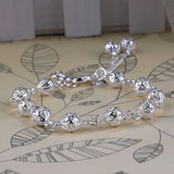Hot Fashion Women Silver plated Hollow Out Ball Wristlet Bracelets Women Bracelets Pure Silver Jewelry