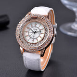 Hot Luxury Brand Diamond Orologio Donna Fashion Rhinestone Watch Women Casual Leather Clock Female Quartz Ladies Wristwatch