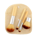Hot New Portable 4Pcs Bamboo Handle Cosmetics Powder Makeup Beauty Brush Set 