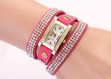 New design women vintage cow leather strap watches,set auger rivet bracelet women dress watches,women wristwatches