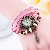 Hot Sale Women Ladies Girls Fashion Long Leather Strap Bracelet Watch Vintage Punk Style Quartz Analog Casual Wristwatch