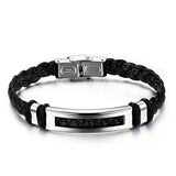 Hot Sale Men Stainless Steel Bracelet Silver and gold color pu Leather Bracelets Bangle Fashion Jewelry