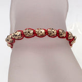 Hot Sale New Fashion Leather Lady Women Bracelet Red cord gold skulls bracelets 