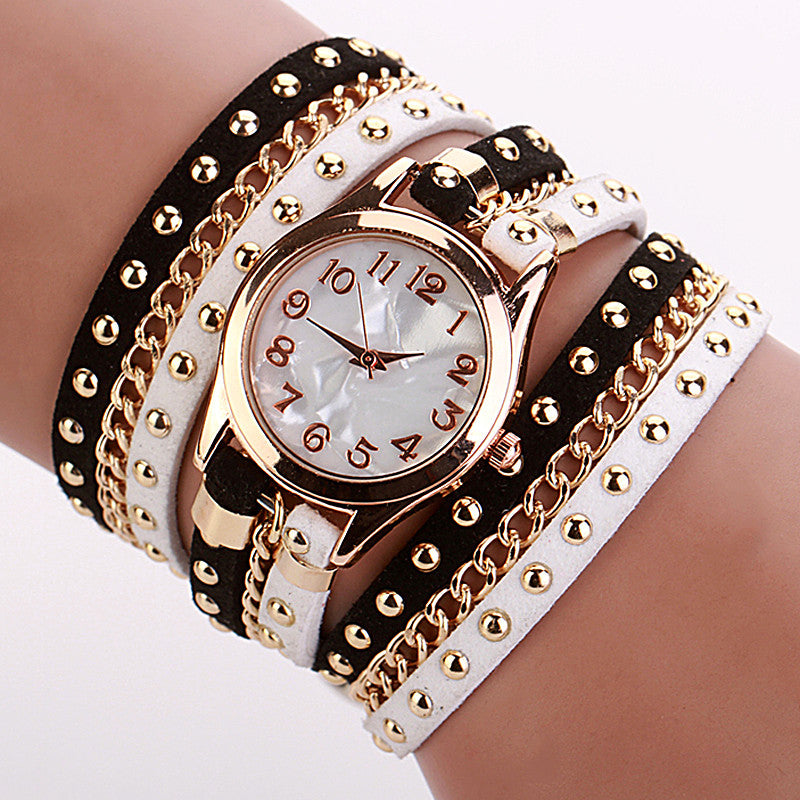 Hot Sale Summer Style Contrast Color Luxury Casual Watch Leather Bracelet Watch Wristwatch Women Watches Quartz Watch