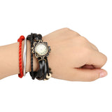 Hot Sale Vintage Quartz Wristwatch Women Dress Watchs Wrap Butterfly Pendant Synthetic Leather Strap Watches Bracelet Wristwatch