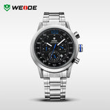 WEIDE Original Military Watches Waterproofed Men Full Steel Luxury Brand Quartz Watch Sports Watches