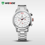 WEIDE Original Military Watches Waterproofed Men Full Steel Luxury Brand Quartz Watch Sports Watches