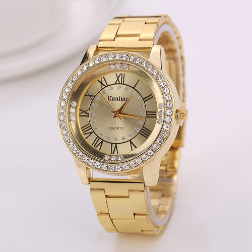 Hot Sale Women Gold Watch Luxury Stainless Steel Waterproof Military Watch Wristwatch Women Watches Relogios Femininos
