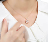 18K Rose Gold Plated Necklaces Pendants with Multi Color AAA Cubic Zircon For Women Christmas Gift
