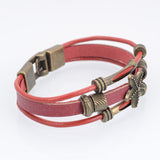 Hot Sell Handmade Men's Starfish Strand Charm Bracelet Vintage Multilayer Wrap Leather Bracelet Braided Women Wristband Jewelry