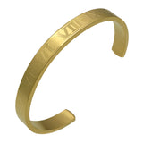 Hot Sell Titanium Stainless Steel Bangle Roman Numerals 24K Gold Plate Cuff Bracelet Love Letter Bracelet Men Women Open Bangles