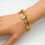 Hot Selling Clover Heart Charm Bracelets & Bangles Gold Bracelets For Women Crystal Bracelet Pulsera Famous Brand Jewellery