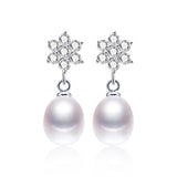 Hot Selling 925 sterling silver earrings for women 4 colors original freshwater pearl jewelry