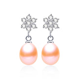 Hot Selling 925 sterling silver earrings for women 4 colors original freshwater pearl jewelry