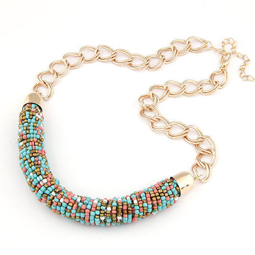 New Statement Choker Fashion Charms Collar Vintage Bohemia Bead Turquoise Necklaces&Pendants Women Jewelry Gift