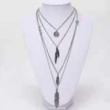 Hot Selling Jewelry Leaf Choker Collar Maxi Necklaces & Pendants Long Chain Multi Layer Necklace For Women