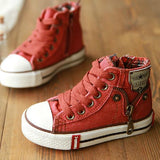 New Arrival Children Shoes Denim Jeans Zipper Sneakers Boys and Girls Casual Kid Shoes