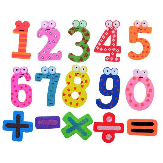 HOT 6cm x 5cm 15 Number Figure Educational Kids Children Wooden Refrigerator fridge magnet stick