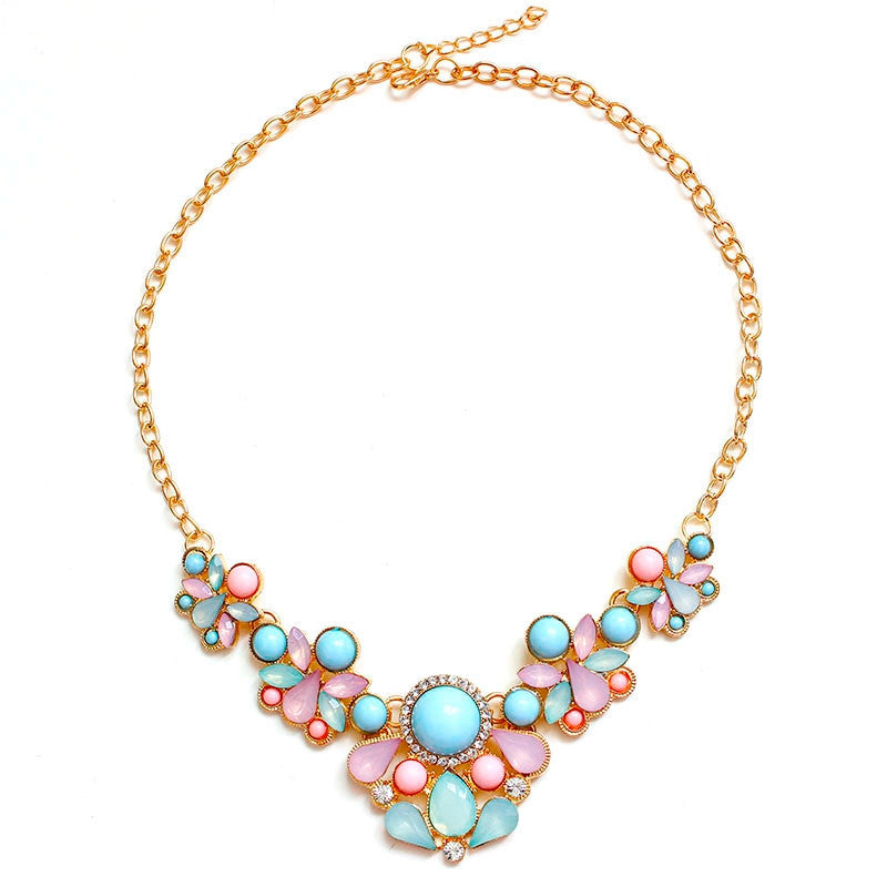 Hot Sweet Elegant Women Bohemian Bib Choker Necklace & Fresh Candy Color Pendant Necklaces