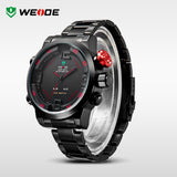 Hot WEIDE Watches Men's Casual Watch Multi-function Led Watches Men Dual Time Zone With Alarm Sports Diver Quartz Wristwatches