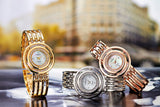 Hot Women Watches Luxury Brand Analog Display Stainless Steel Watch Band Rose Gold Ladies Women Rhinestone Watch