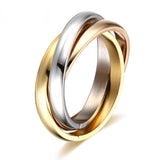 Hot sale Classic Party Finger Ring 3 Rounds 18K Platinum Yellow Gold Plated Fashion Brand Rings For Women and Men Jewelry
