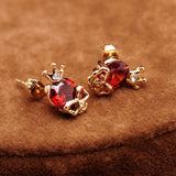 Hot style Fashion Stud Earrings CZ Diamond 18K rose Gold Plated classy desgin high quality Skull Stud Earrings