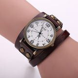 Hot Antique Leather Bracelet Watch Vintage Women Wrist Watch Fashion Unisex Quartz Watch