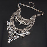 Hot Bohemia Women Big Necklaces Fashion Rhinestones Vintage Metal Choker Statement Necklaces & Pendants Collares Jewelry