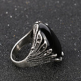 Hot Boutiqu Big Ruby Jewelry Fashion Vintage Wedding Womens Rings Mosaic Gray Crystal Plating Silver Turquoise Ring