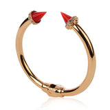 Brand Jewelry Punk Bracelet Colourful Resin Double Arrow Tapered Titanium Gold Plated/Silver Rhinestone Rivets Nail Cuff Bangle