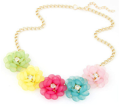 Hot Pendant Necklace Women Jewelry Trends Link Chain Statement Necklaces Colar Flower Pendants For Gift Party