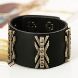 Hot Rock Handmade Braided Black Genuine Leather Bracelets & Bangle Hip-Hop Punk Wide Cuff Bracelets Men Jewelry Accessory