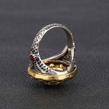 Hot Ruby Jewelry Rainbow Wedding Ring Dual Color Plating Round Austrian Crystal Rings For Women