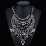 Hot Sale Crystal Maxi Necklace High Quality Vintage Jewelry Multilayer Beads Statement Necklaces & Pendants Love Women Gift