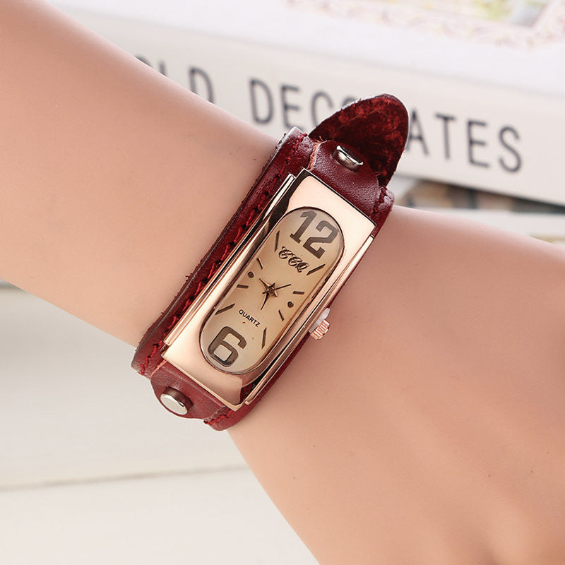 Hot Sale Fashion Vintage Watch Women Wristwatch Leather Strap Quartz Watch Ladies Watch